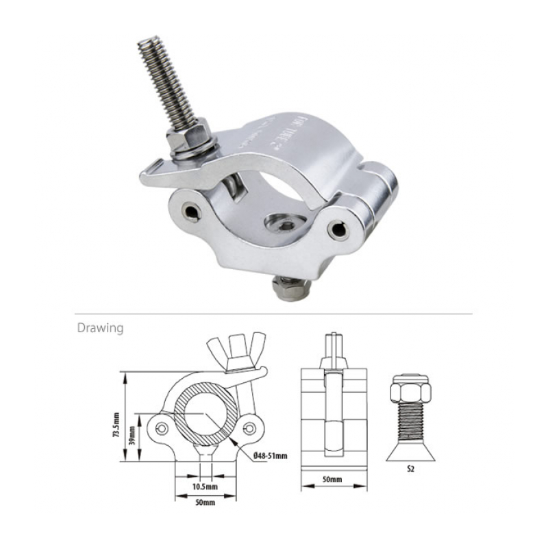 KUPO KCP-831ST Half Coupler w/Stainless Steel Parts. Хомут (M10)