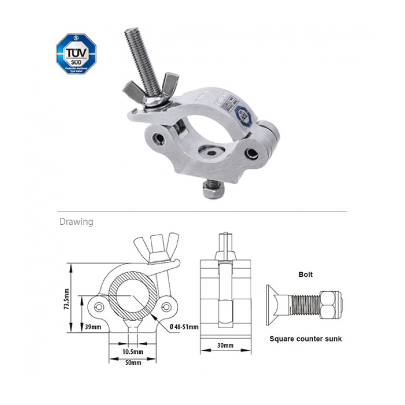 KUPO KCP-830 Slim Type Half Coupler Хомут (М10)