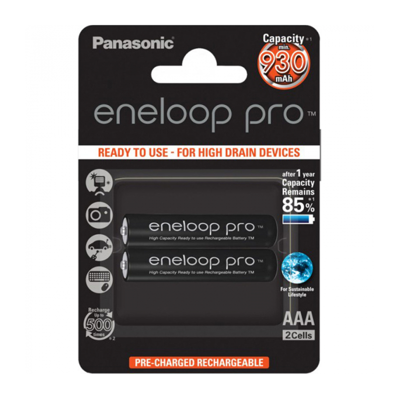 Аккумулятор PANASONIC Eneloop Pro AAA 900 2BP (BK-4HCDE/2BE)