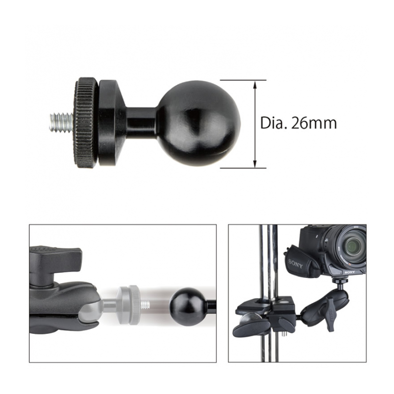 Шаровая головка с болтом 1/4" - 20M KUPO KS-404 SK Ball head w/baby pin