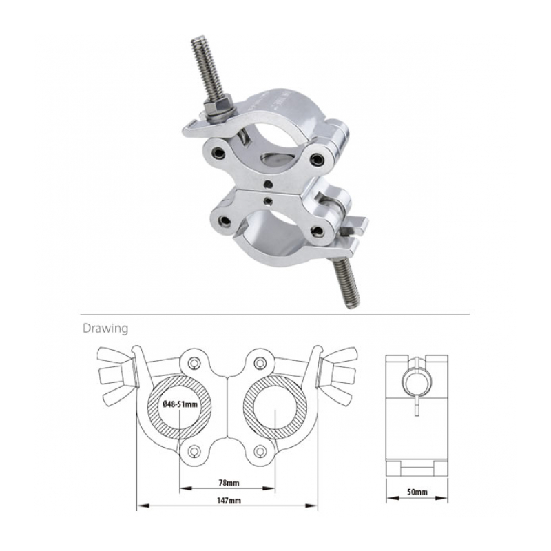 KUPO KCP-832ST Half Swivel Coupler w/Stainless Steel Parts Хомут двойной