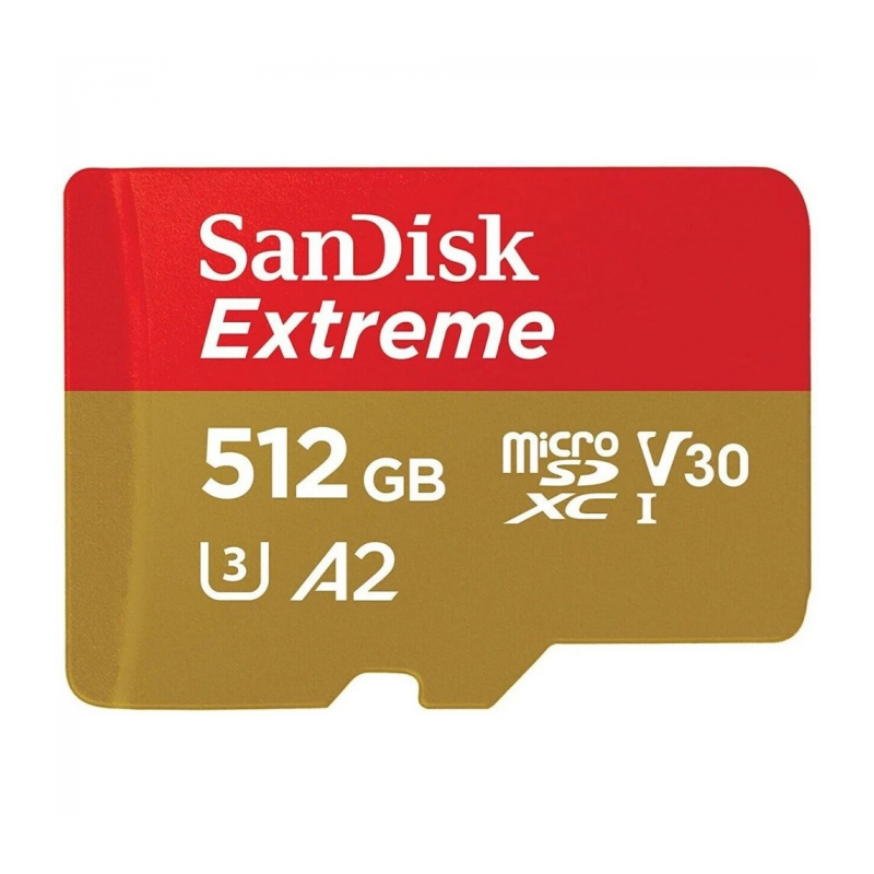 Карта памяти SanDisk Extreme microSDXC Class 10 U3 V30 A2 190/130MB/s 512Gb (SDSQXAV-512G-GN6MN)