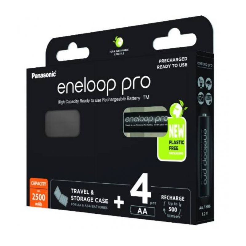 Аккумулятор PANASONIC Eneloop Pro AA 2500 4BP (BK-3HCDEC4BE) с кейсом