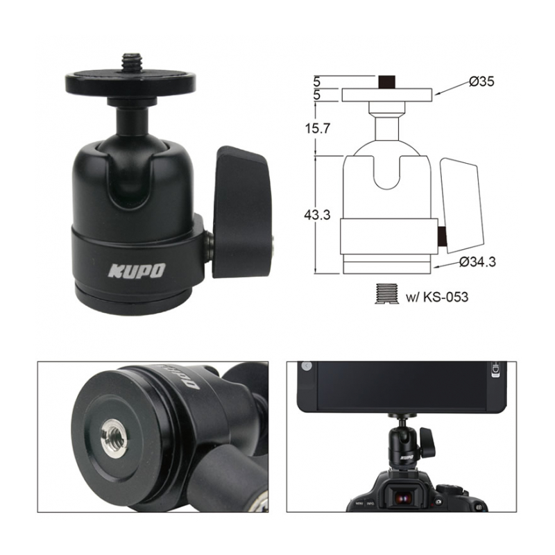 KUPO KS-CB05 Midi Ball Head Шаровая голова
