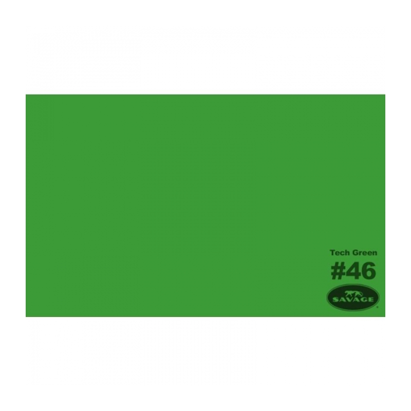 Фон бумажный Savage 46-1253 WIDETONE TECH GREEN цвет "Хромакей Зеленый" RGB 54-156-71, 1,35 х 11 мет