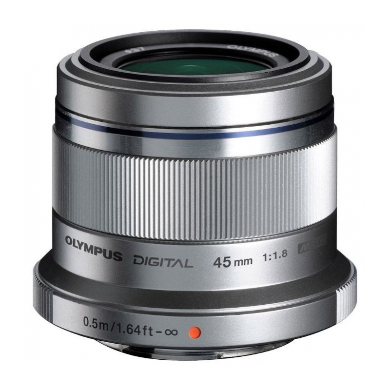 Объектив Olympus M.ZUIKO DIGITAL 45mm 1:1.8 серебристый