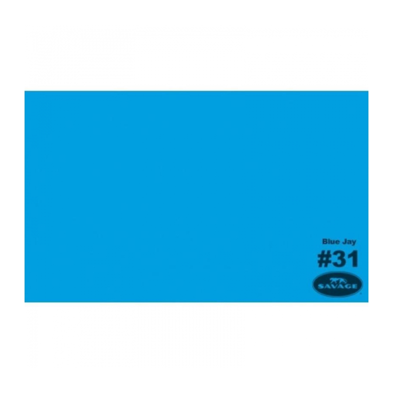 Фон бумажный Savage 31-1253 WIDETONE BLUE JAY цвет "Голубая Сойка" RGB 33-156-215, 1,35 х 11 метров