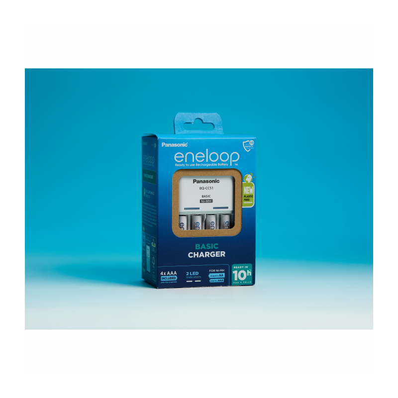 Зарядное устройство Panasonic Basic Charger с аккумуляторами Eneloop 4шт AAA 750 (K-KJ51MCD04E)