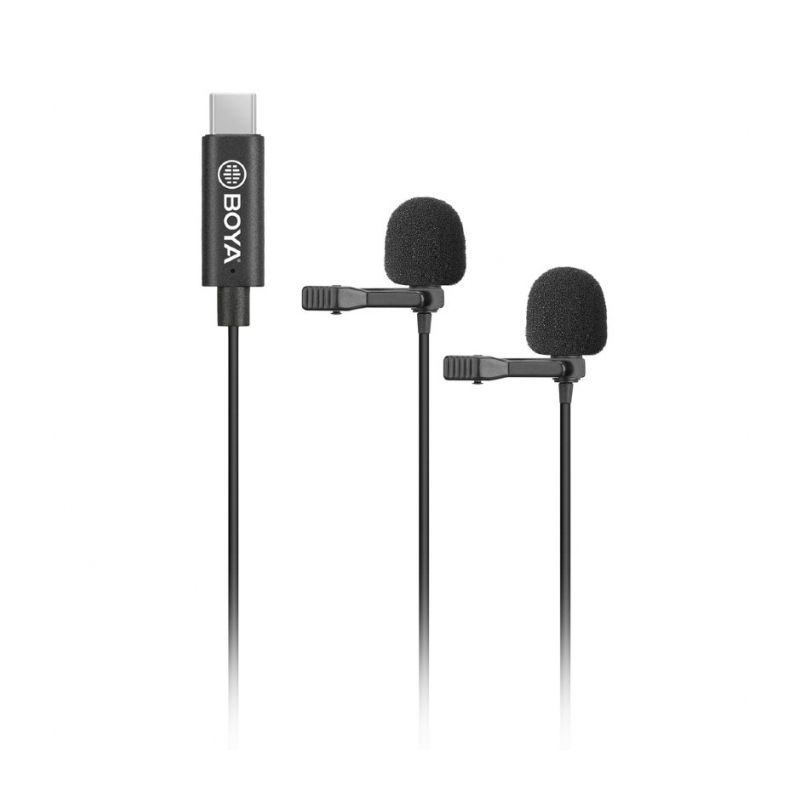 Двойной петличный микрофон Boya BY-M3D для смартфонов, планшетов, PC с разъемом USB Тype-C