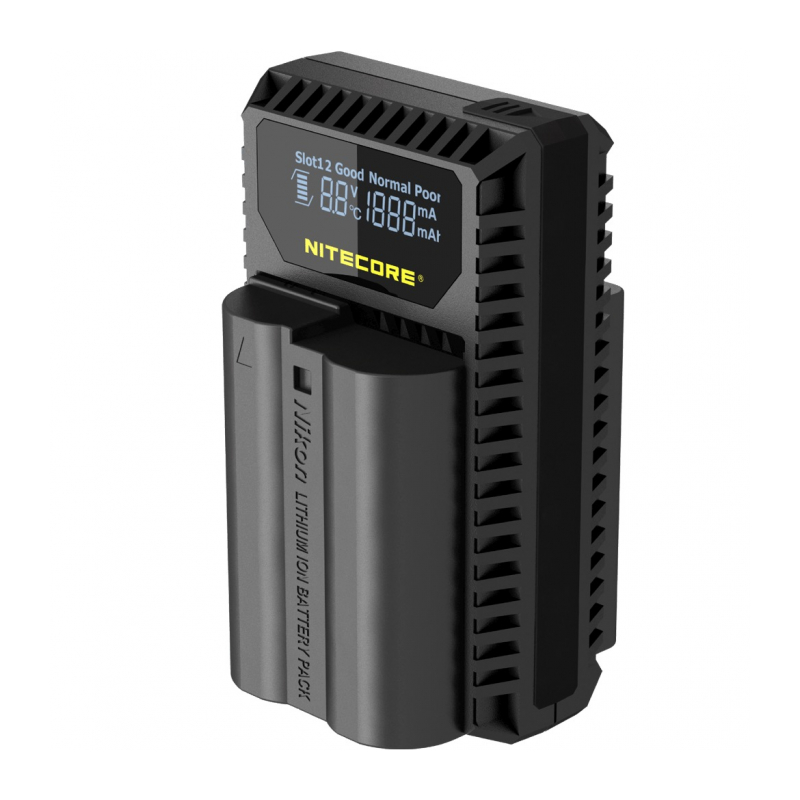 Зарядное устройство Nitecore UNK1 с 2 слотами для аккумуляторов Nikon EN-EL14 / EN-EL14a / EN-EL15